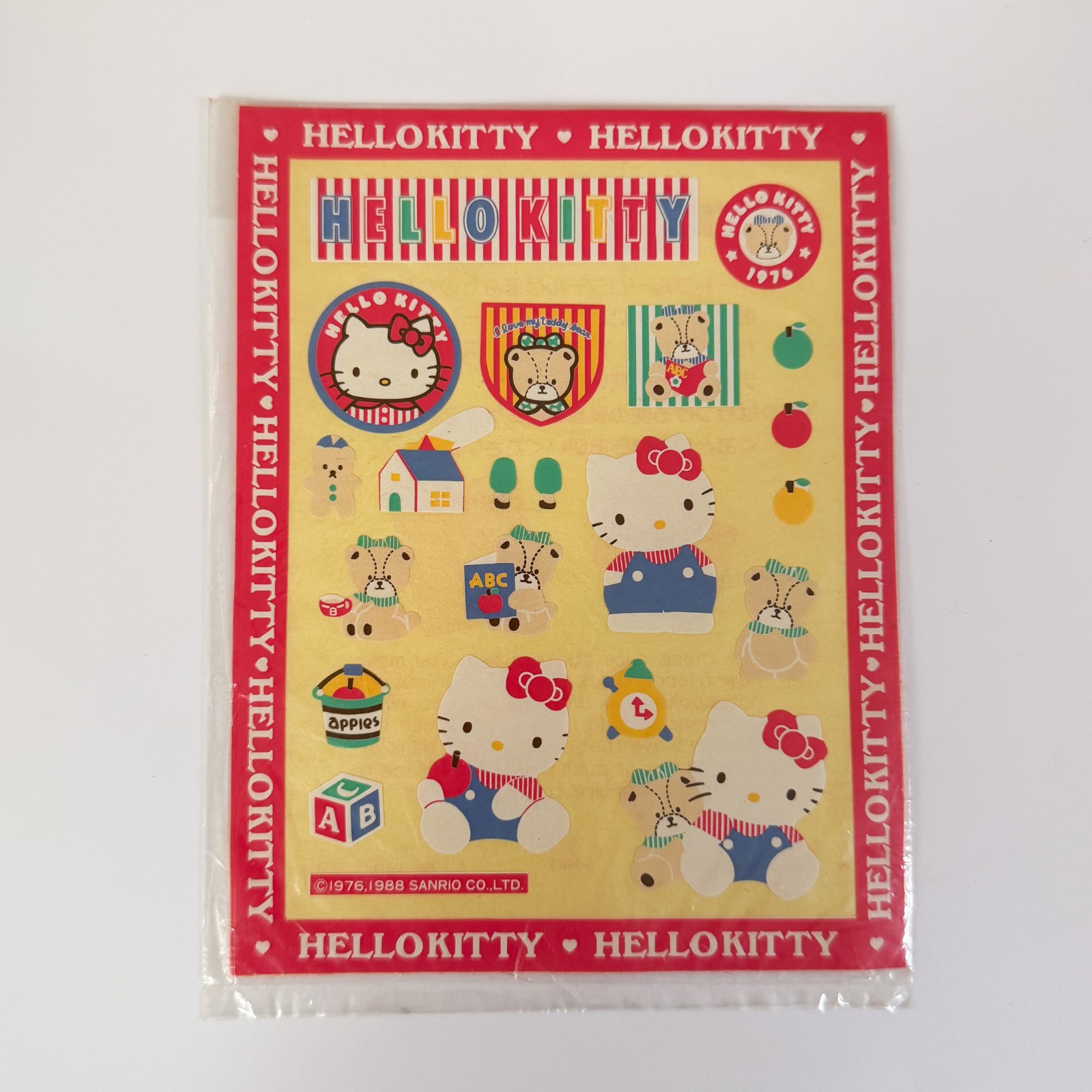 Sanrio Hello Kitty Bears Stickers 1976 88 Made in Japan Vintage NEW SEALED