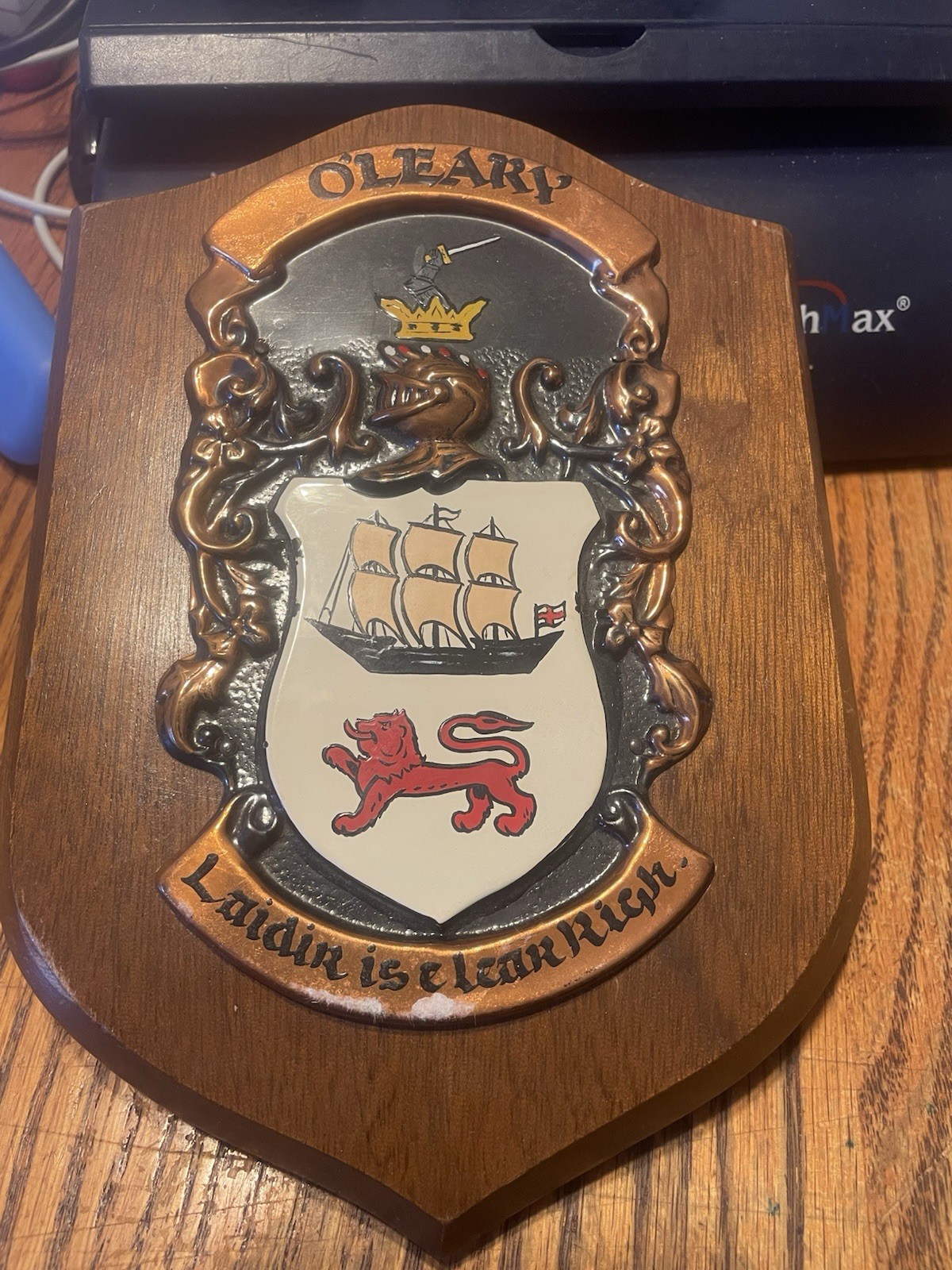 Vintage O'Leary Irish Family Crest Plaque Coat of Arms Historic families Dublin