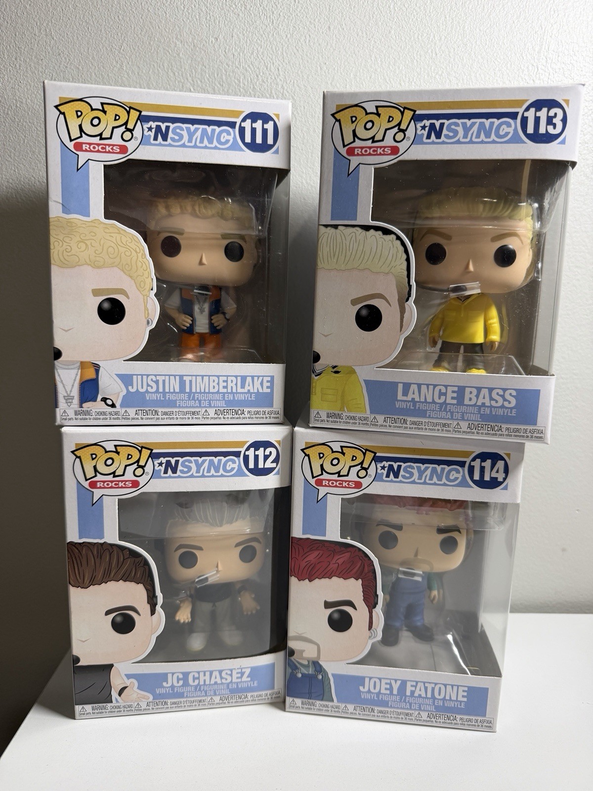 Funko Pop Rocks NSYNC Lot 4 Justin Timberlake JC Chasez Lance Bass Joey Fatone