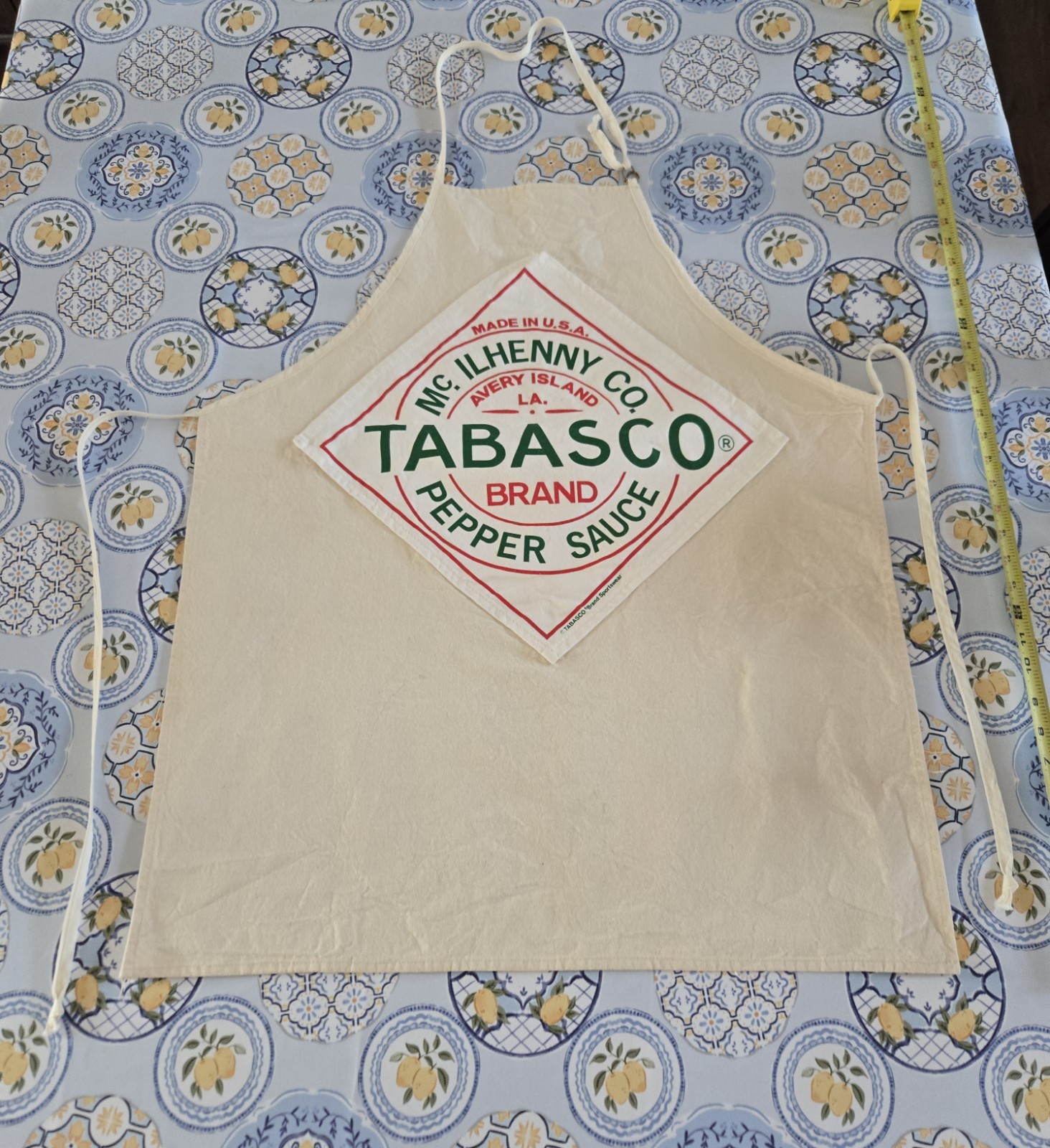 New Vintage 1990\'s TABASCO Hot Sauce 100% Cotton Apron, Perfect Condition New Vintage 1990\'s TABASCO Hot Sauce 100% Cotton Apron, Perfect Condition