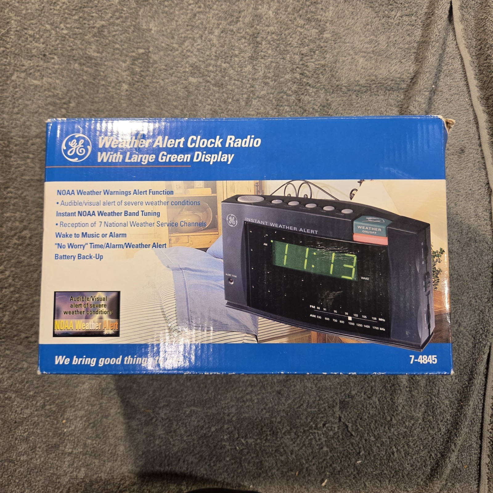 Vintage GE 7-4845 Weather Alert Clock Radio