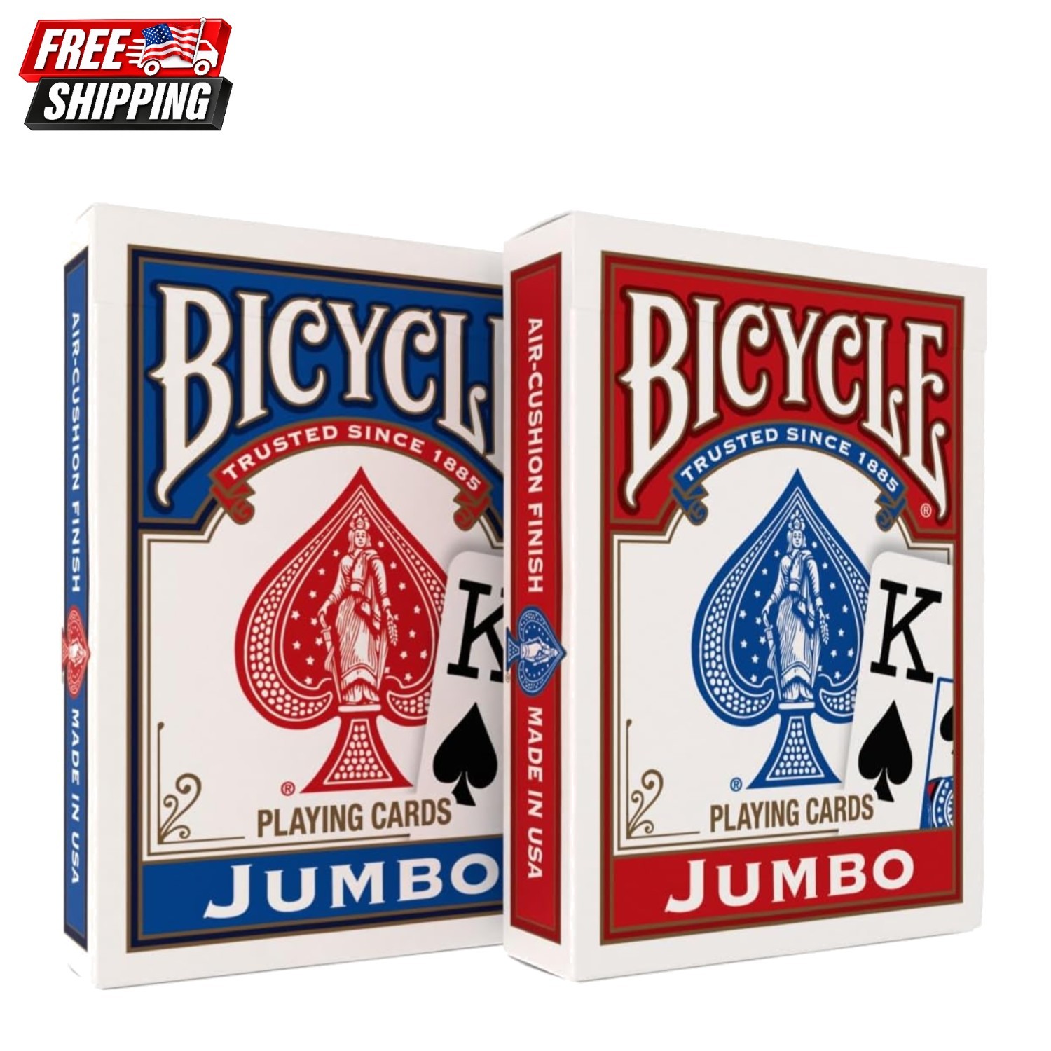 Bicycle Jumbo Index Playing Cards 2 Pack Large Print Poker Size