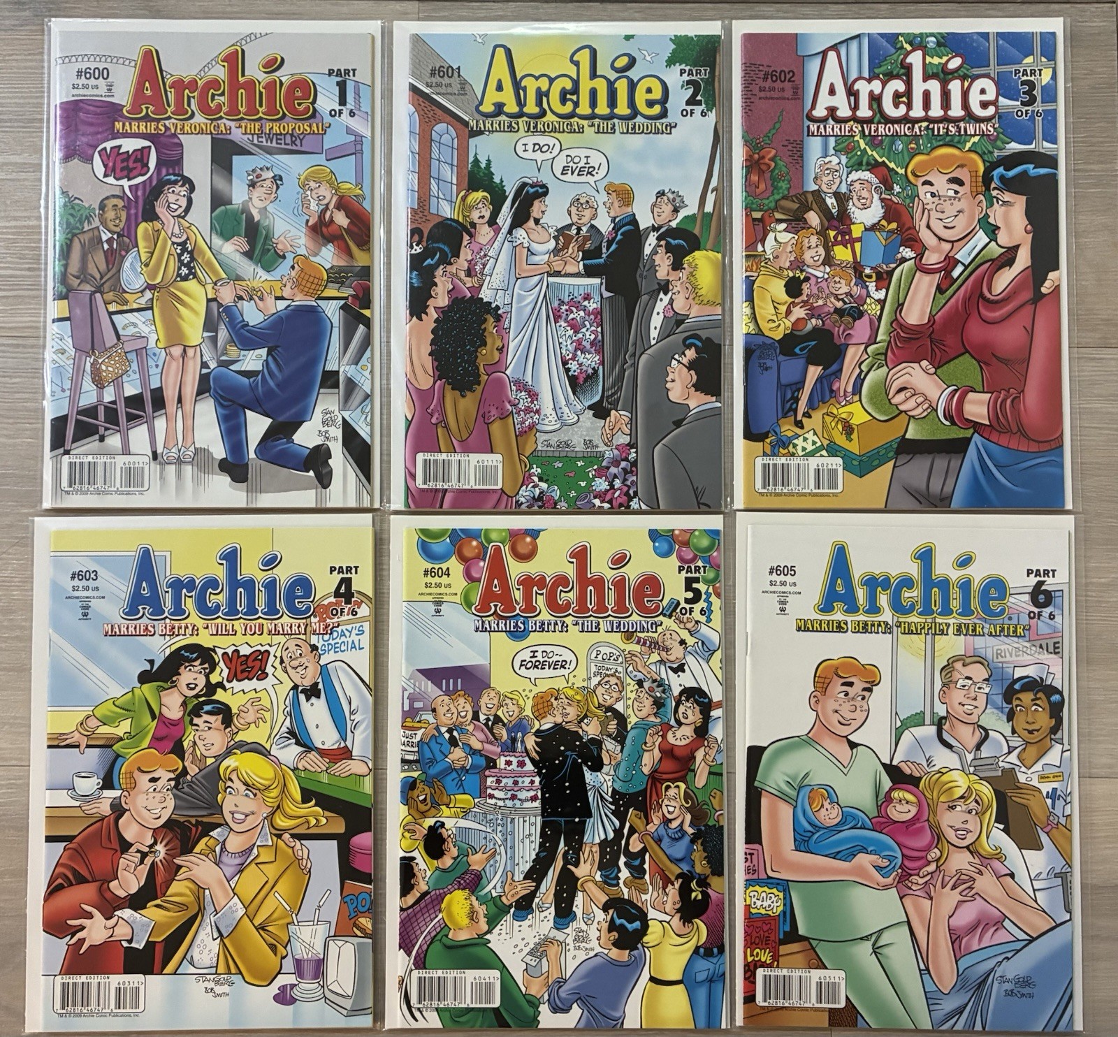 Archie Marries Veronica Betty #600-606 Archie Comics 2009 Complete High Grade 🔥