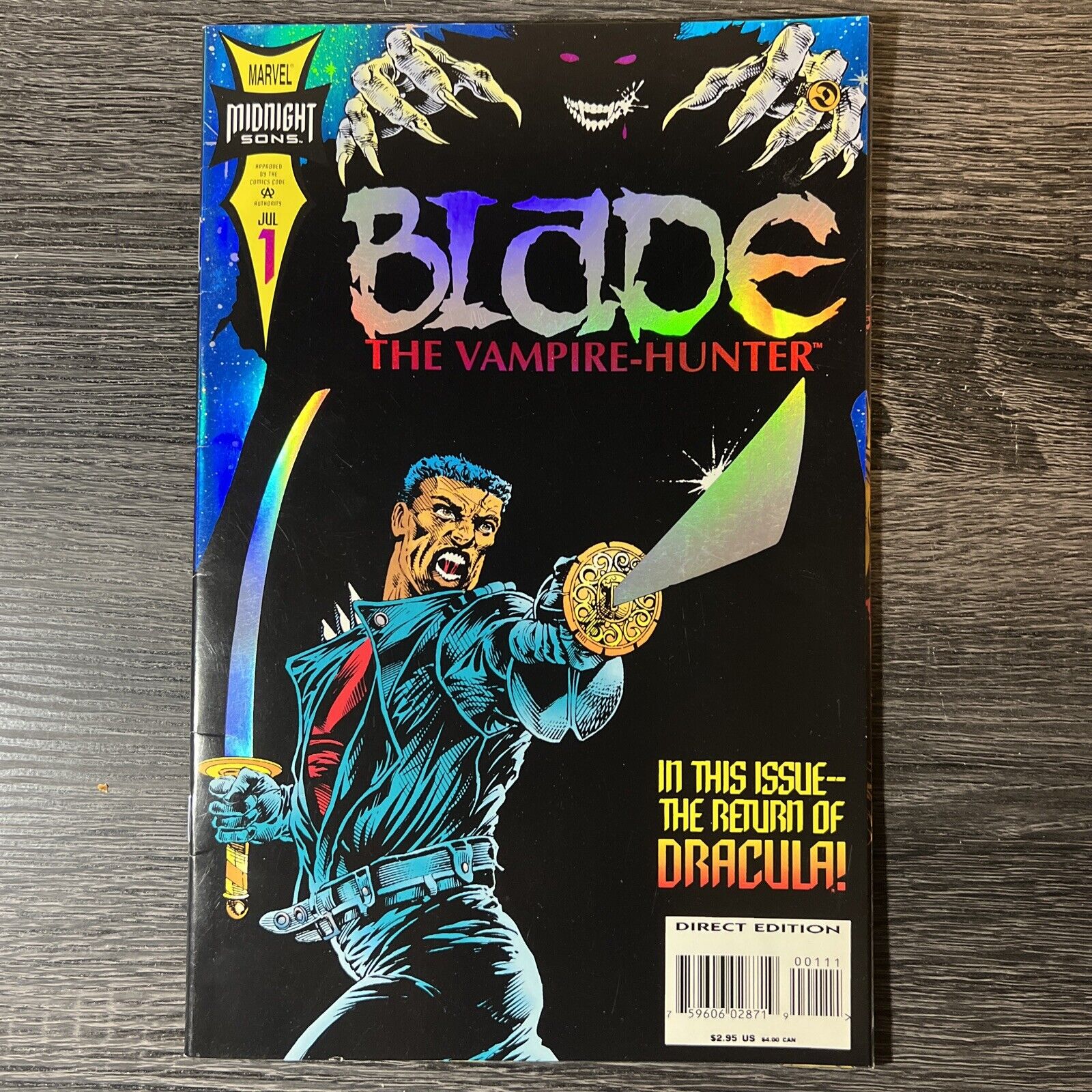 BLADE THE VAMPIRE HUNTER #1 Midnight Sons Holochrome Cover 1994 NM CONDITION