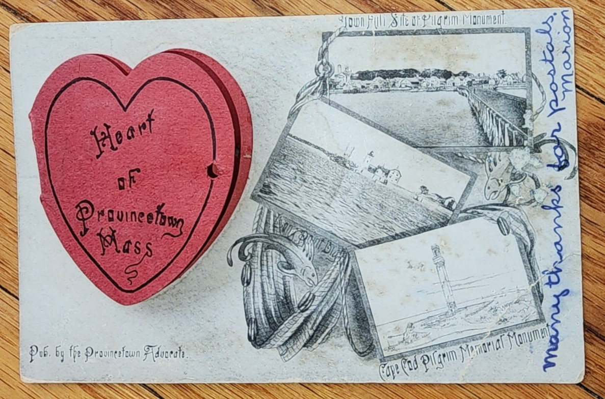 Provincetown, Cape Cod, Massachusetts -Rare Heart Fold Out Pics 1907 Glazier Art