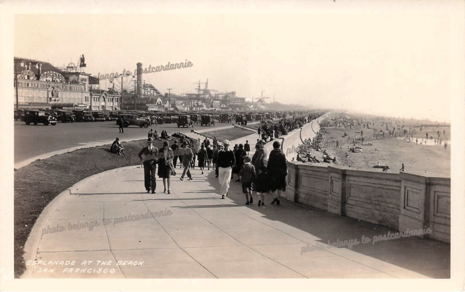 RPPC San Francisco Ocean Beach Playland Amusement Park Photo Postcard G55