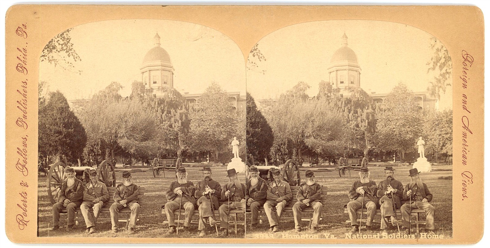 VIRGINIA STEREOVIEW - Hampton - National Soldiers Home - Roberts & Fellows 1890s