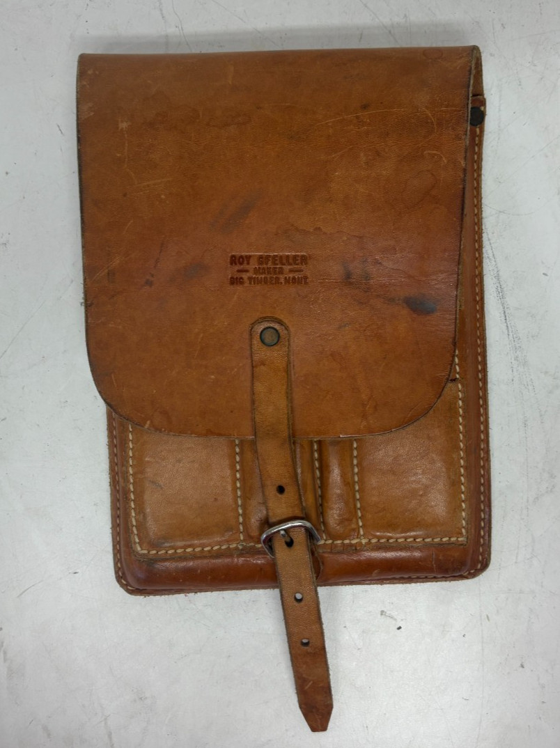 Vintage Roy Gfeller Big Timber Montana Leather Geoscience Pen & Notebook Case