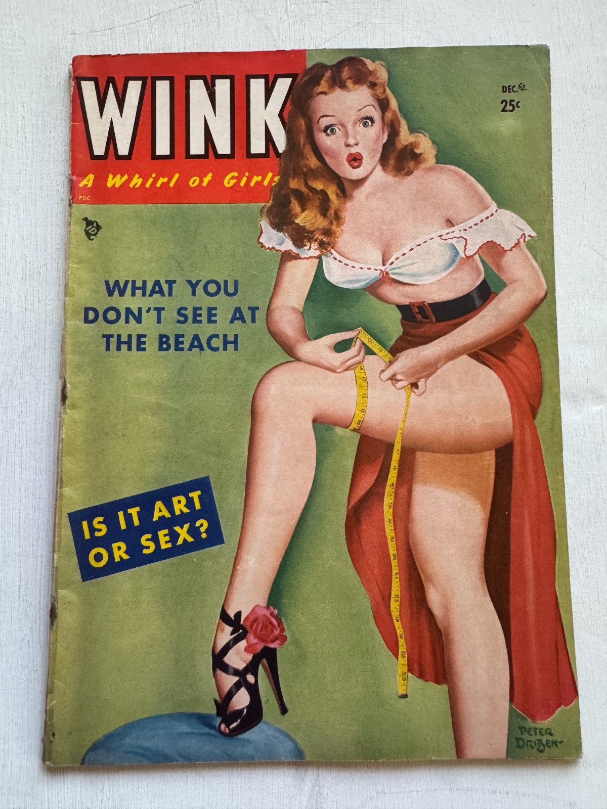 December 1949 Wink Men's Magazine w/ Pinup Girl by Peter Driben