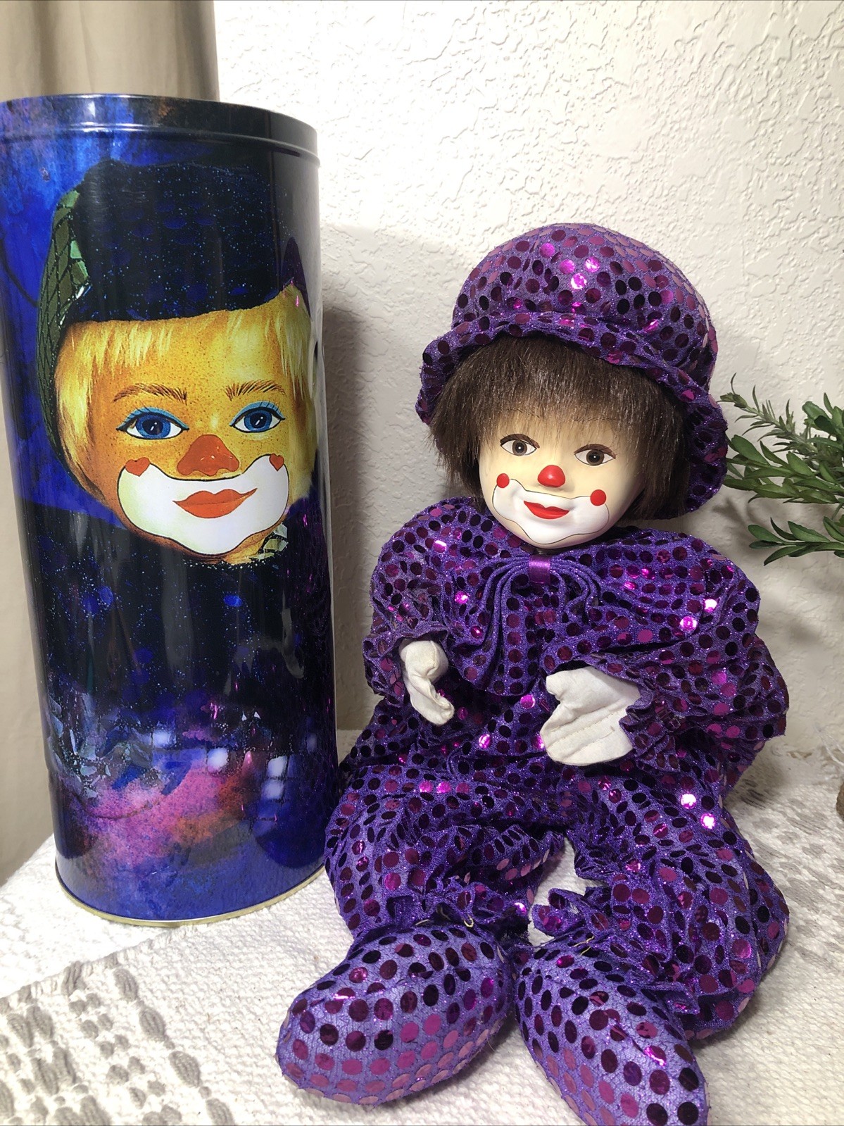 Lucy’s Clown Purple in a Tin Can Doll -read