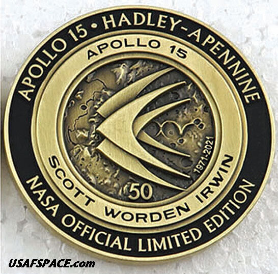 APOLLO-15 - 50th Anniversary - LUNAR FLOWN METAL - NASA MEDALLION - COA - MINT