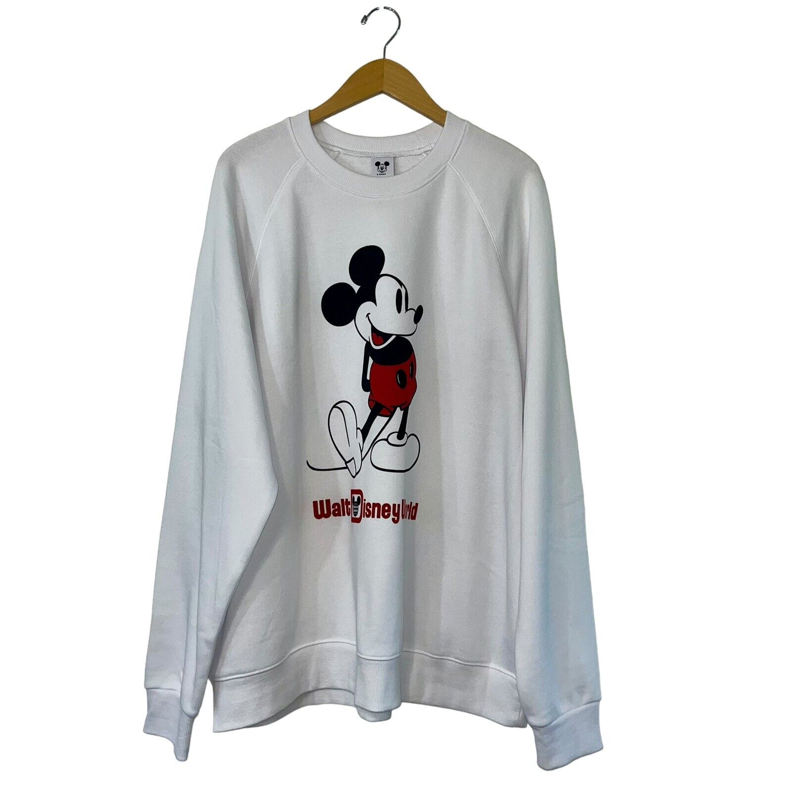 NWT Disney Parks WDW Mickey Mouse Classic Sweatshirt for Adults In White XL