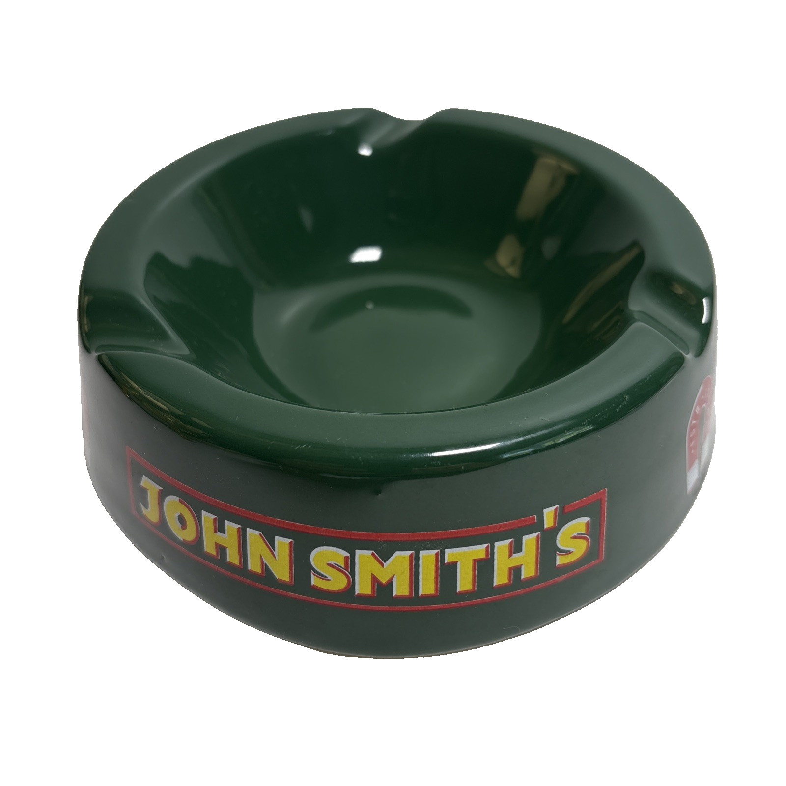 Vintage John Smith\'s  Advertising Green Ceramic Ashtray