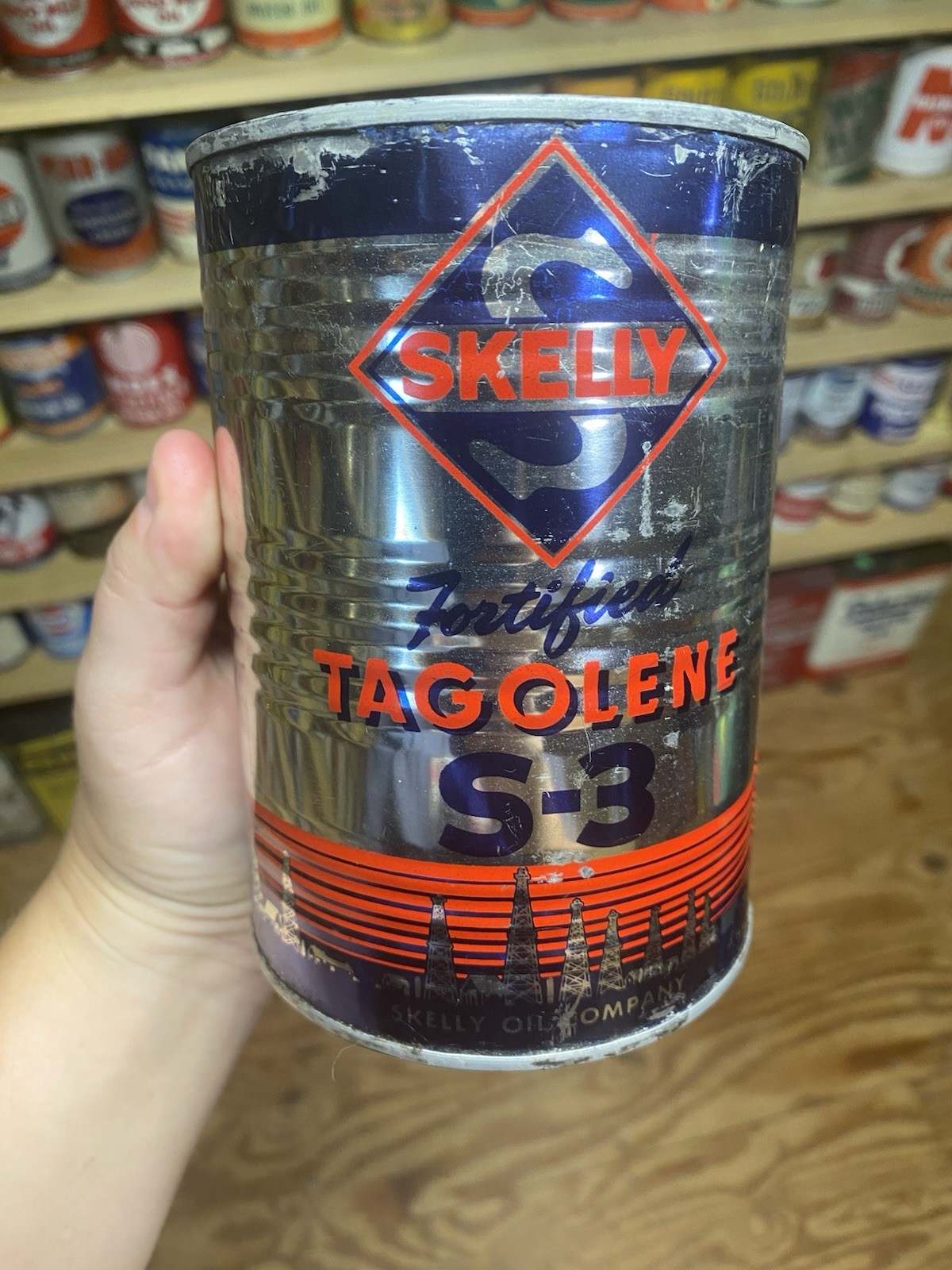 Skelly 1 Qt Full Metal Motor Oil Can