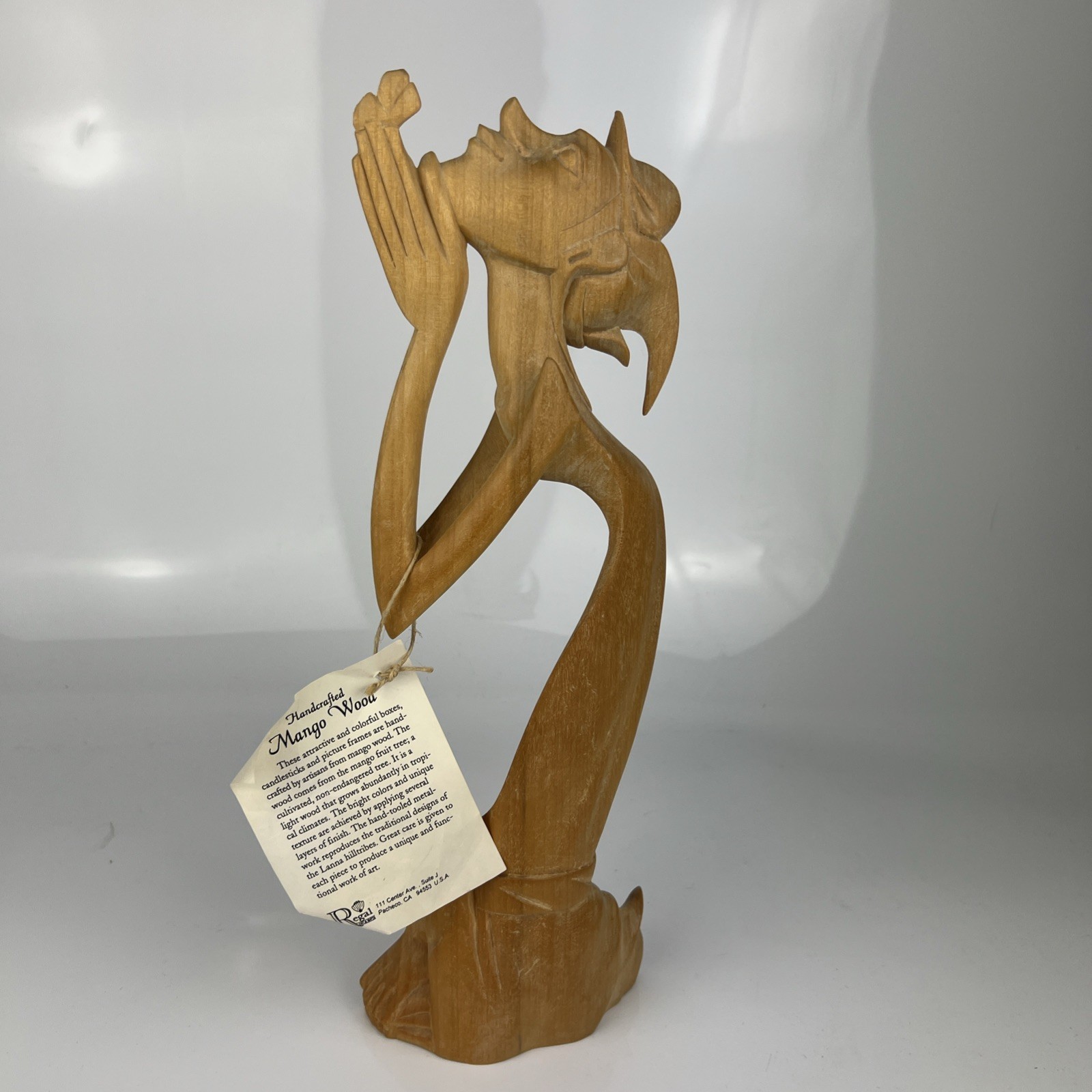 Regal Art Mango Wood Woman in Prayer Bali Carved Sculpture 13.5 Inches