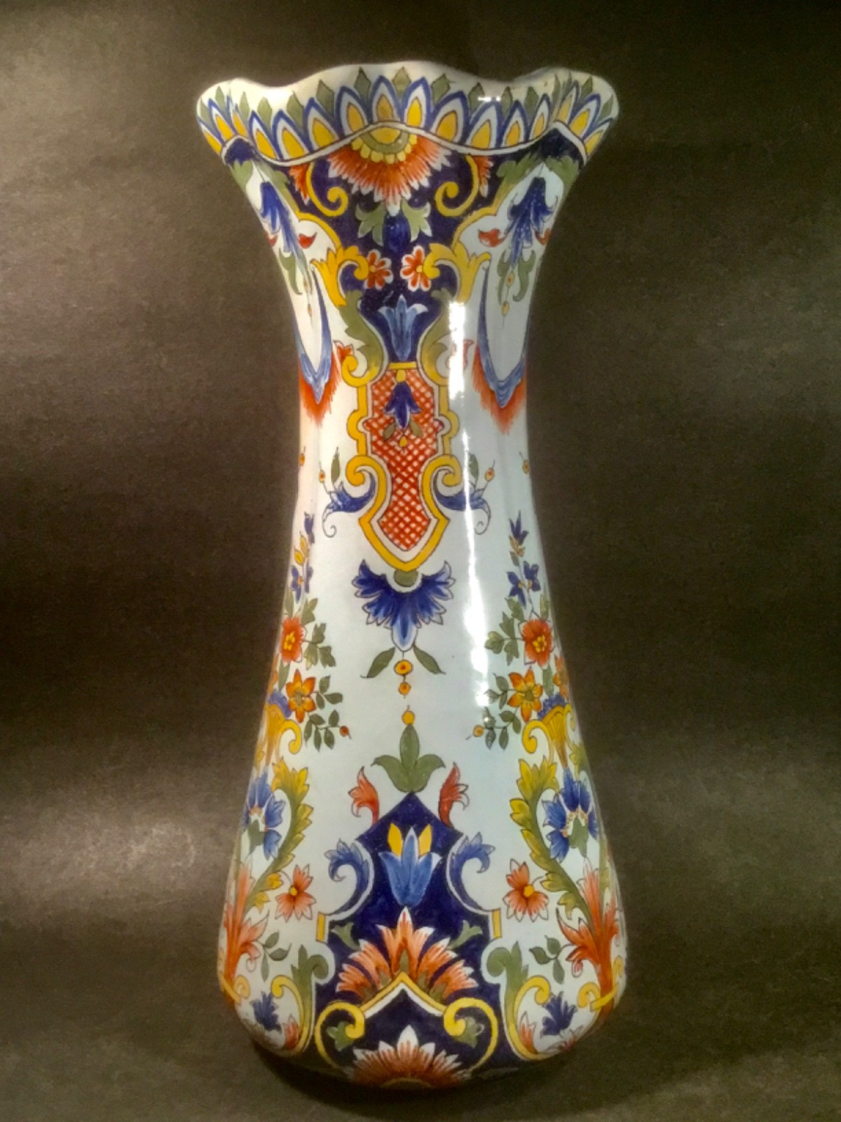 Gorgeous Antique French Faience Rouen Vase c.1800's Gorgeous Antique French Faience Rouen Vase c.1800's