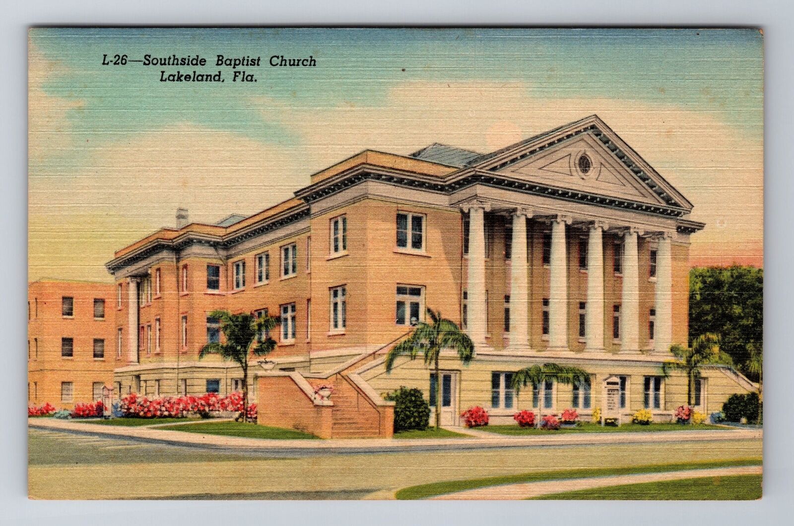 Lakeland FL-Florida, Southside Baptist Church, Antique Vintage Souvenir Postcard
