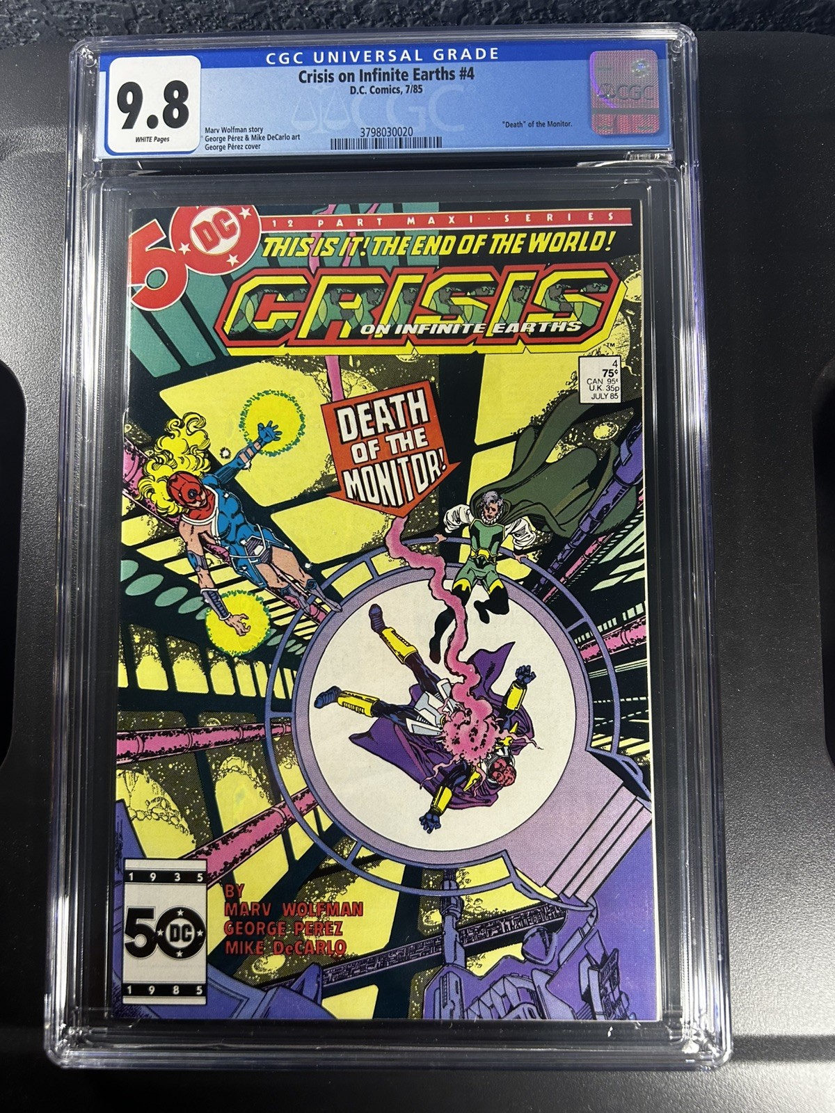 Crisis on Infinite Earths #4, 7/85, CGC 9.8, Crisis on Infinite Earths #4, 7/85, CGC 9.8,