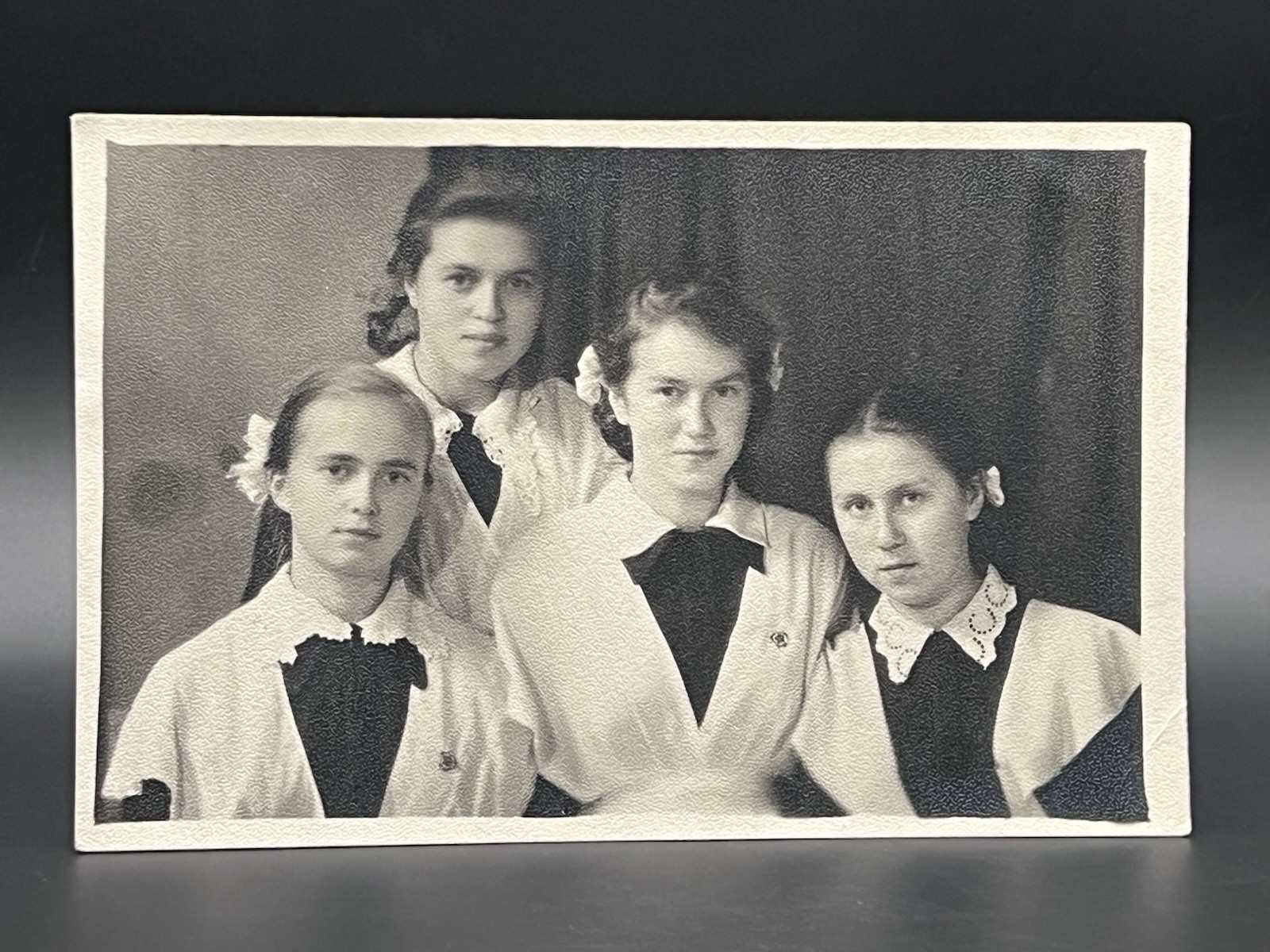 Vintage USSR Group of Young Pioneer Girls  Women Soviet Photo