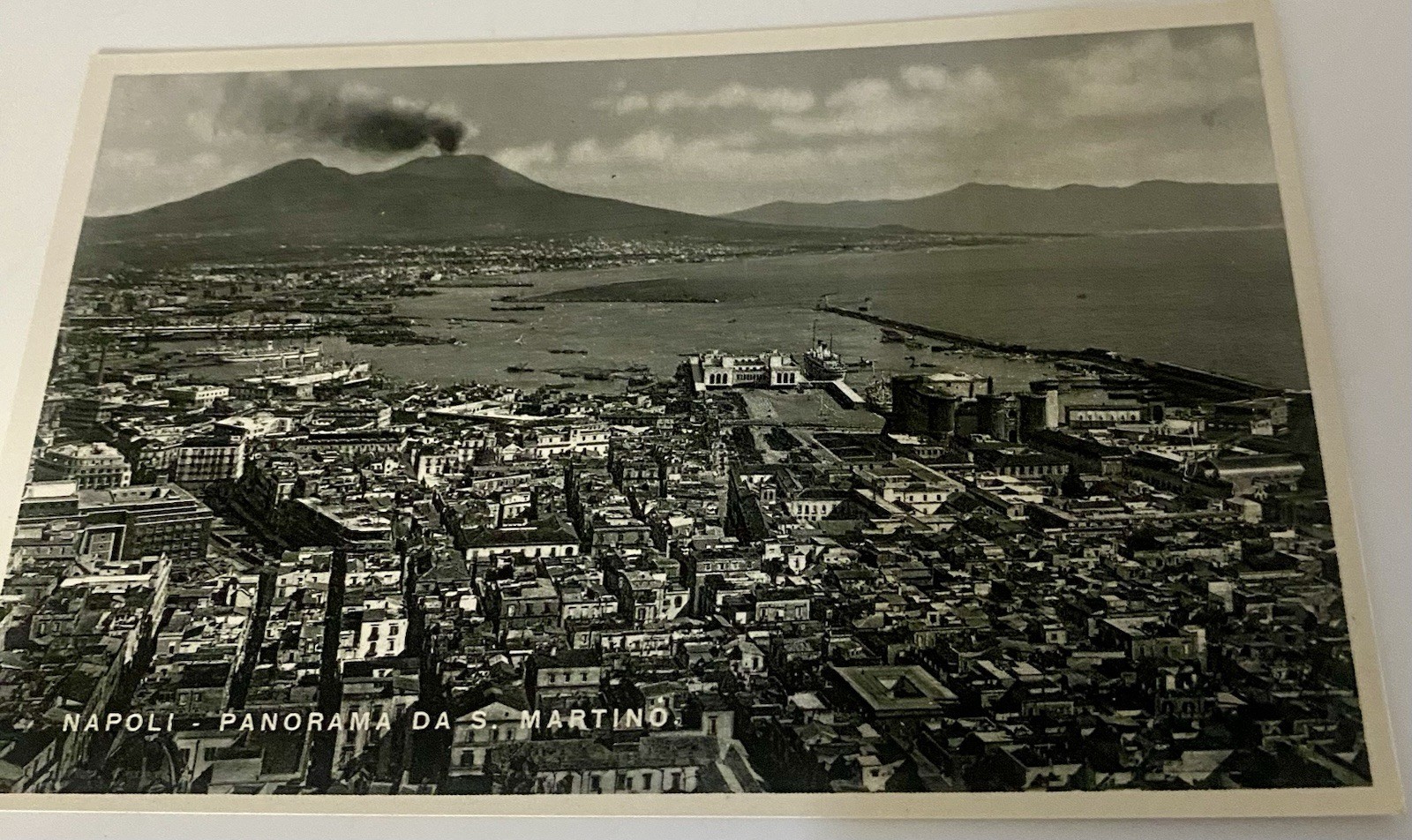 Antique Photo Postcard NAPOLI San Martino Hill Italy  Mount Vesuvius Bay View
