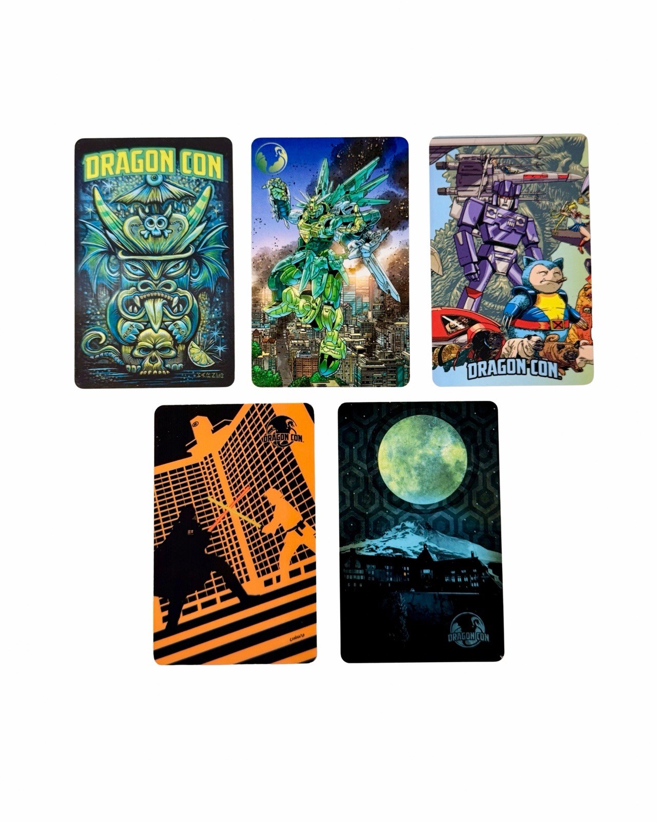 Dragon Con Key Cards Set of 5 Hosting Hotel Collectible Art Set From 2021 - 2025 Dragon Con Key Cards Set of 5 Hosting Hotel Collectible Art Set From 2021 - 2025