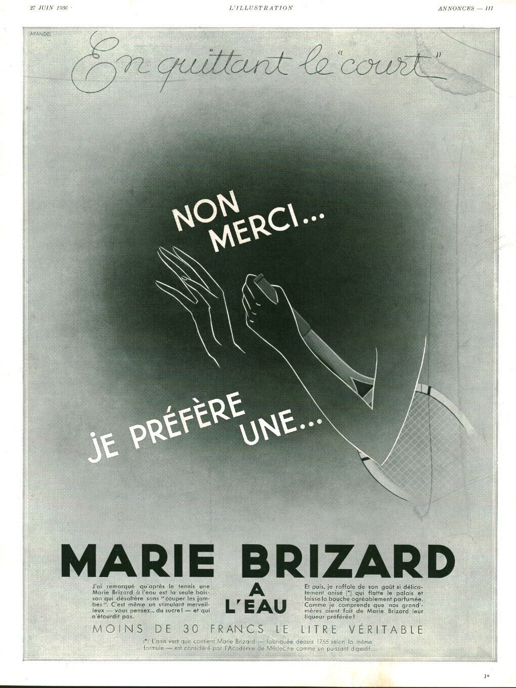 Antique I Prefer a 1936 Marie Brizard Magazine Ad