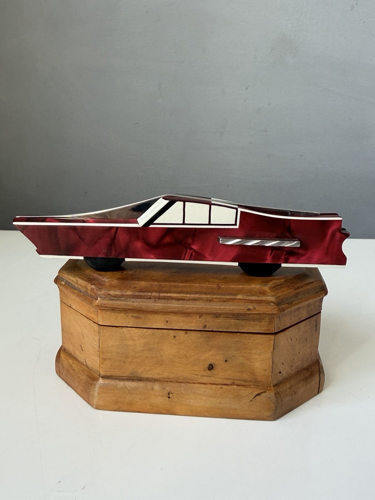 Rare USSR Soviet ITK Handmade Folding Pocket Knife Car Shaped Vintage