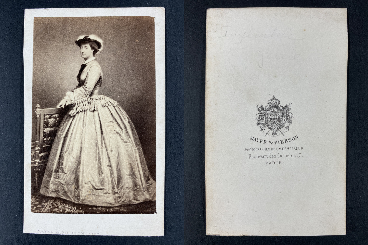 Mayer et Pierson, Paris, Empress Eugenie de Montijo Vintage cdv albumen prin