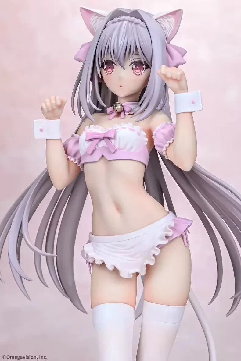Anime Sakura Koji Luna Cat Ear Maid Ver. PVC 1/6 Scale Figure No Box 25cm Pink