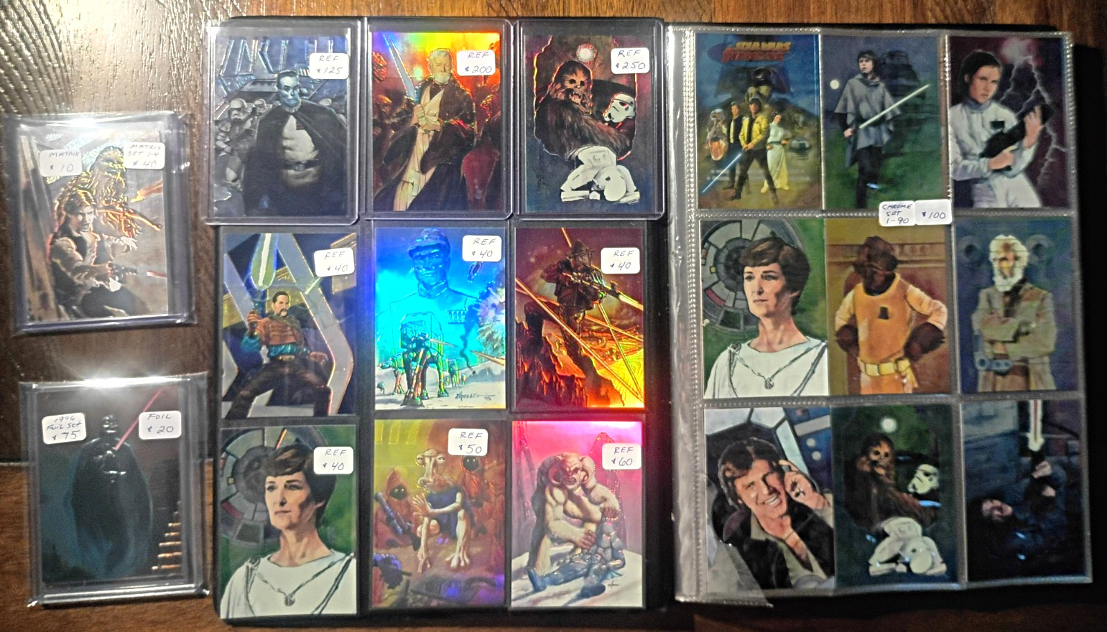 Topps Star Wars Finest 1996 Lot - 9 Refractors &Comp Chrome, Matrix & Foil Sets