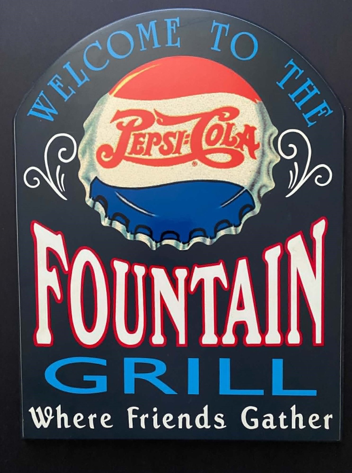 Pepsi Cola Bottle Cap Fountain Grill Wood Advertising Restaurant Bar Home Sign Pepsi Cola Bottle Cap Fountain Grill Wood Advertising Restaurant Bar Home Sign