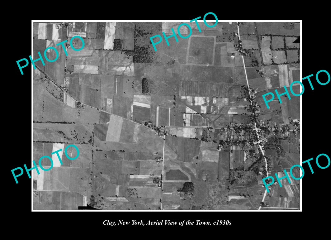 Clay New York Aerial View Of The Town c1930 Old Large Historic Photo