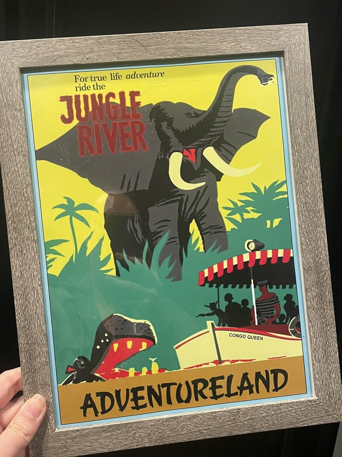 FRAMED Disneyland Jungle River Attraction Poster Print Decor Cruise 13.5 x 10.5