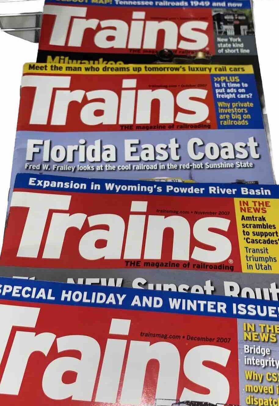 Trains 2007 Magazine 4 Issues Sept Oct Nov dec Magazines