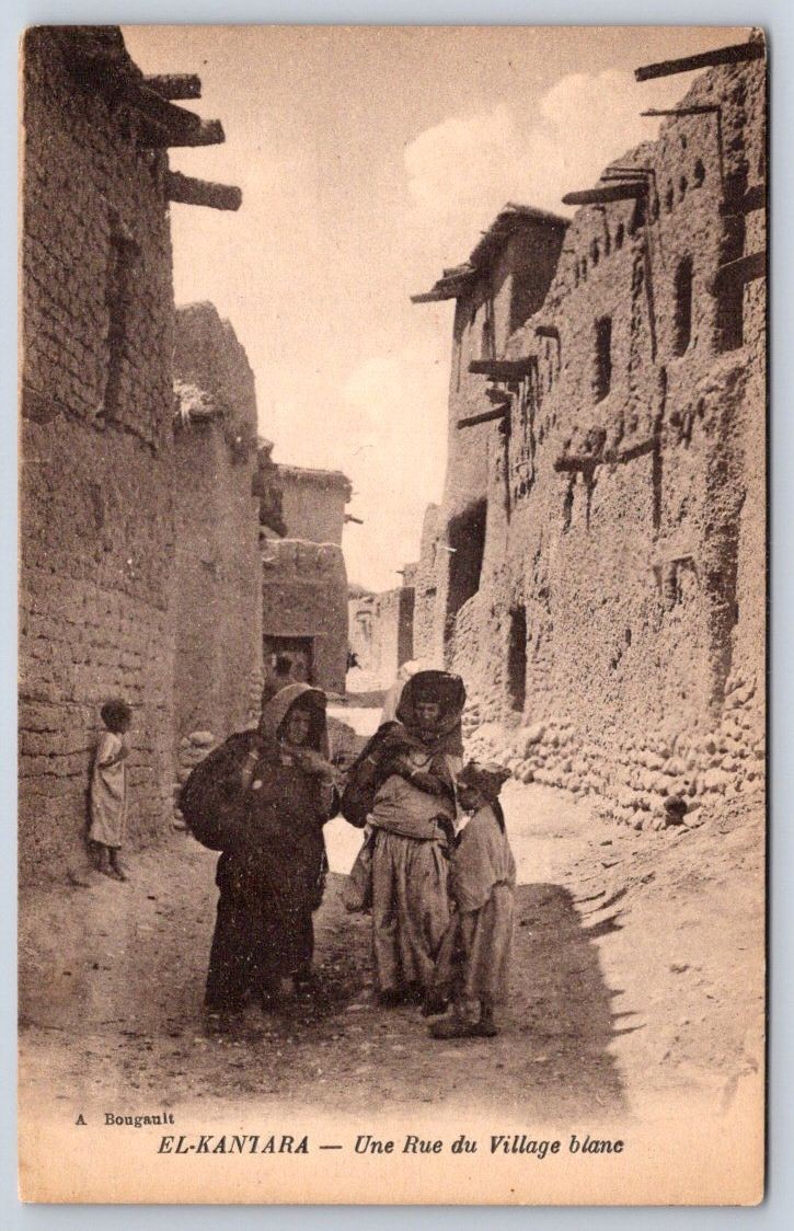 Antique Algeria Postcard EL KANTARA Rue du Village Blanc 1910s