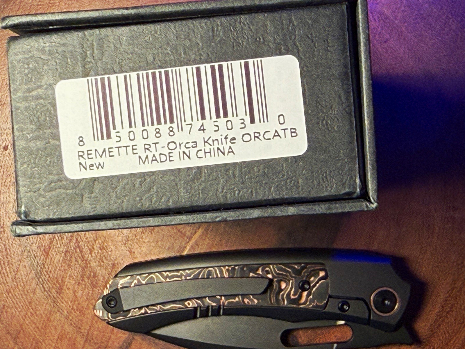 Remette RT-Orca ORCATB Frame Lock Black/Bronze w/Box WITH CHOICE LANYARD