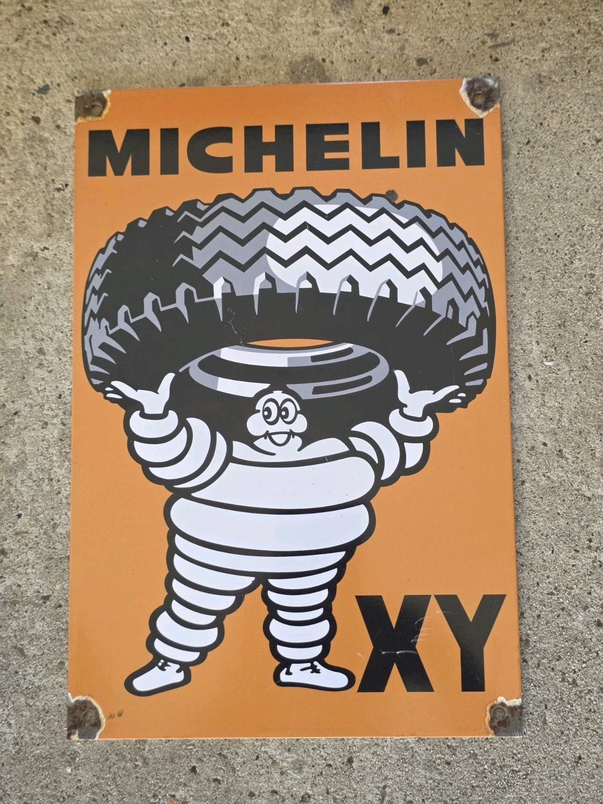  VINTAGE 1950\'S MICHELIN TIRES  PORCELAIN ENAMEL SIGN  12\