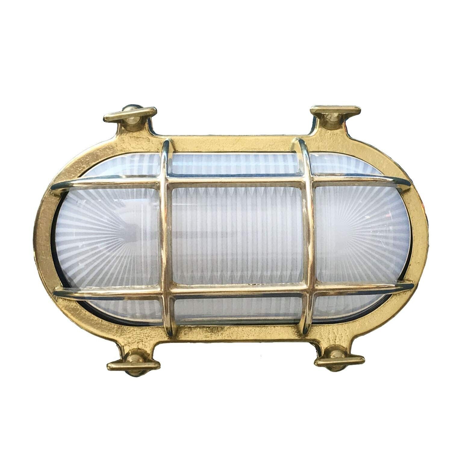 Solid Brass Small Oval Cage/Tortuga Light (Interior Use/Unlacquered Brass)