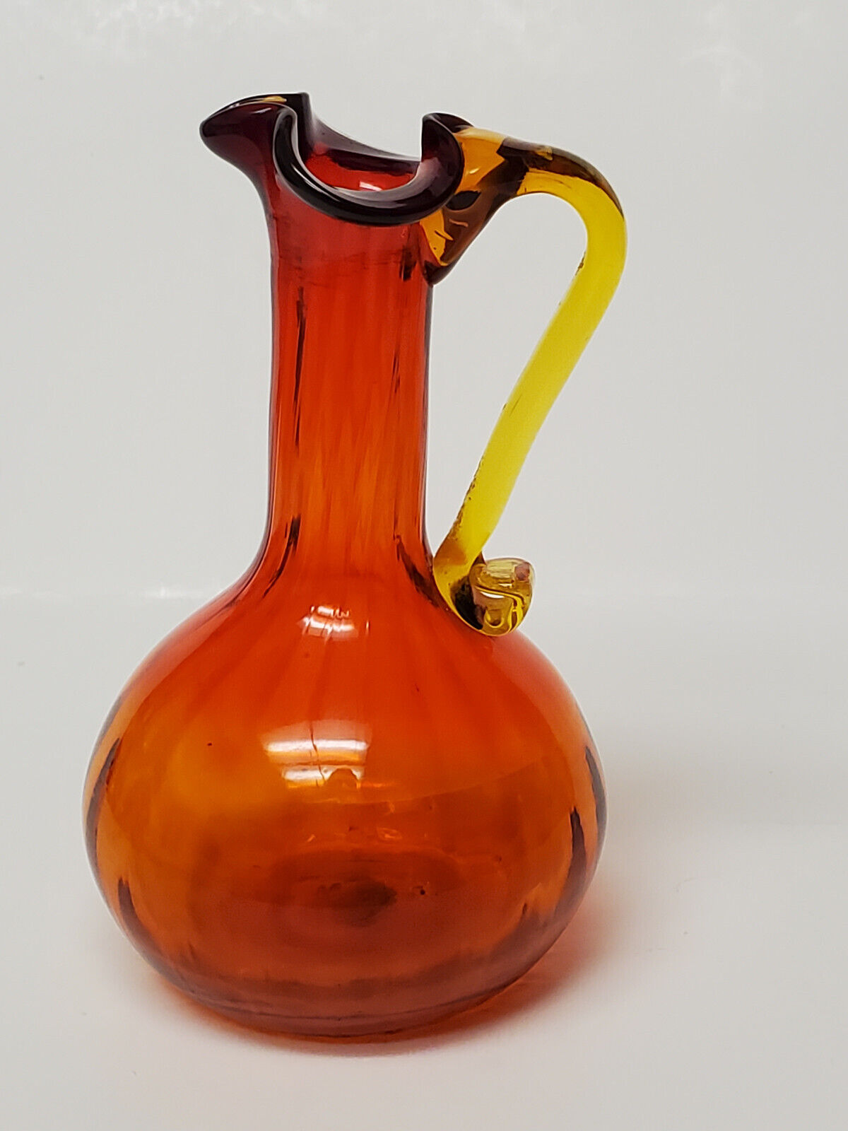 Vintage Amberina Glass Pitcher Bud Vase 4.5\