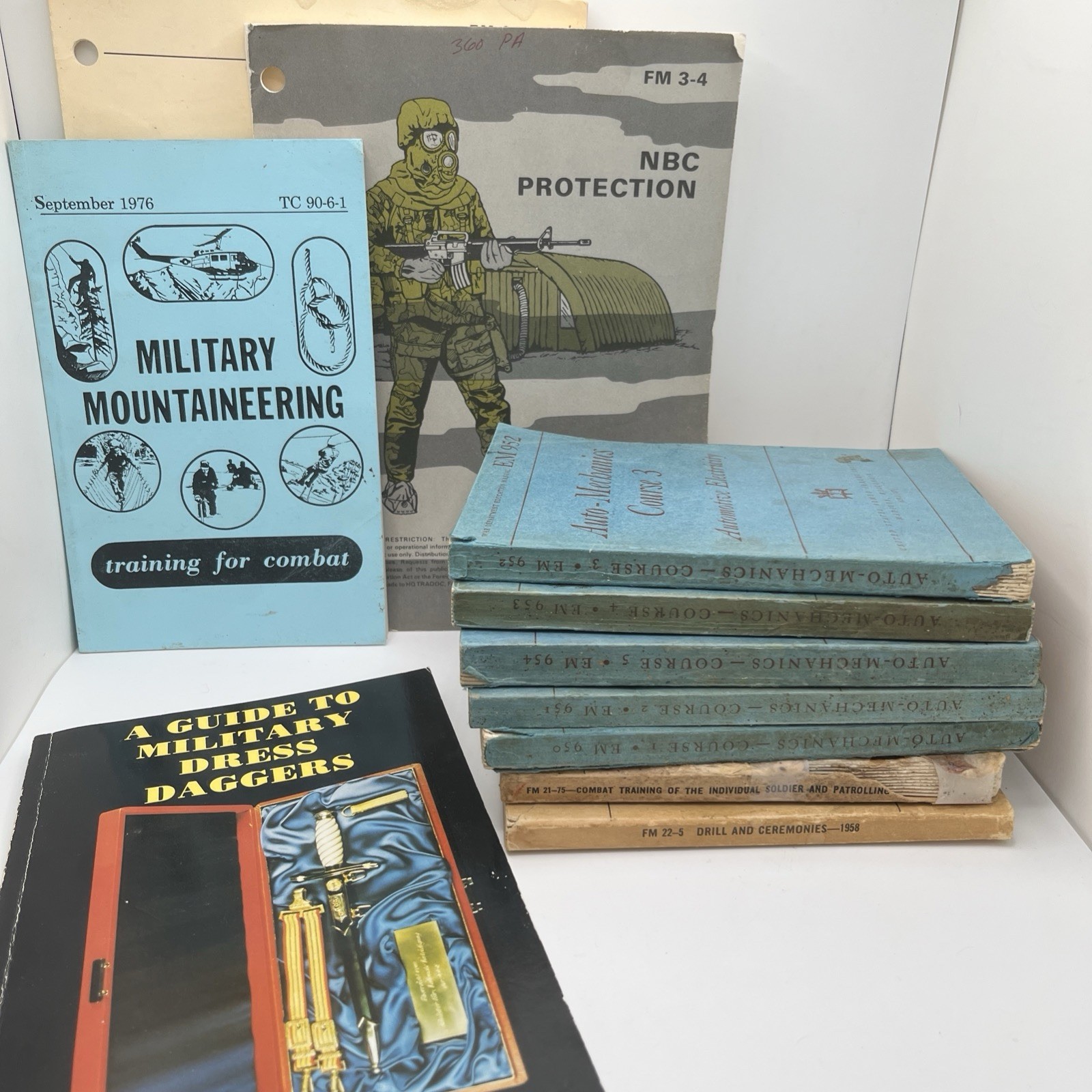 11 Vintage Military Ephemera Lot Field Manuals War Department Auto Mechanics WW2
