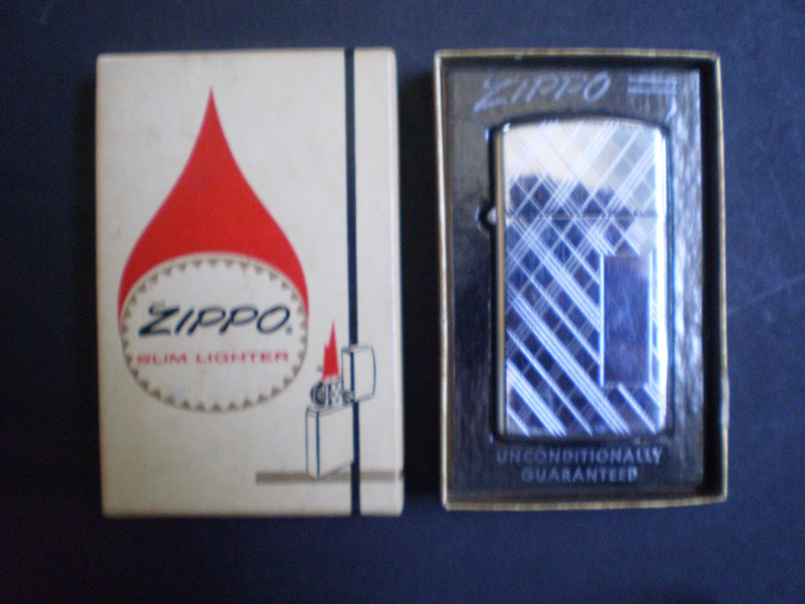Boxed 1965 ZIPPO Lighter # 1620 H.P. Crisscross Lightly Used