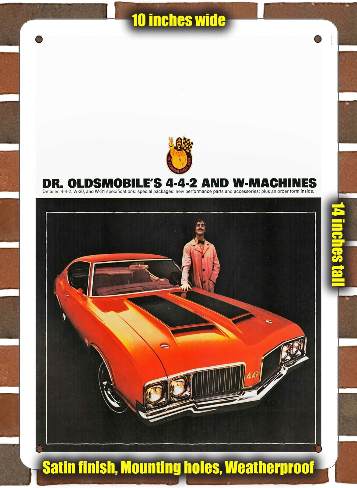 Metal Sign - 1970 Oldsmobile 4-4-2 and W-Machines- 10x14 inches