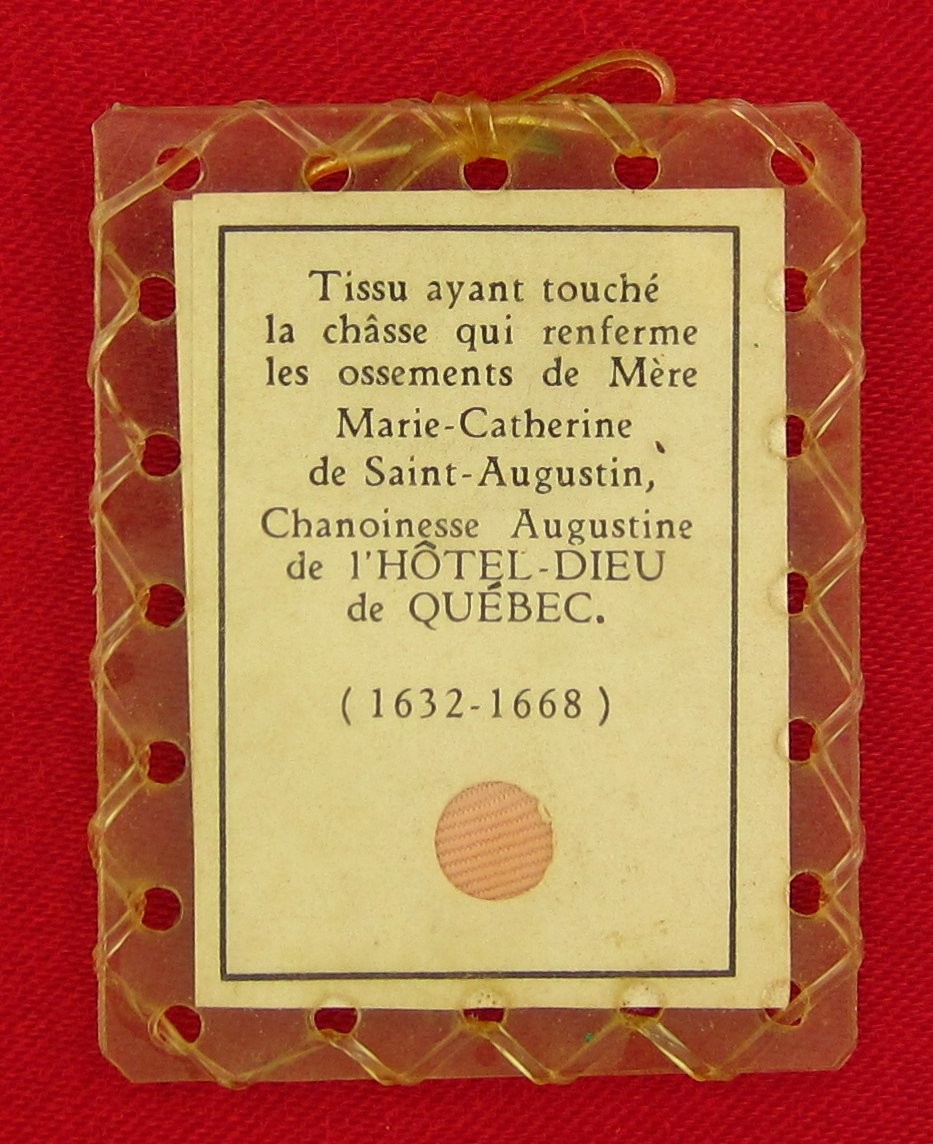 Vintage MARY CATHERINE RELIC 3rd Class Religious Touch Relic SAINT AUGUSTINE