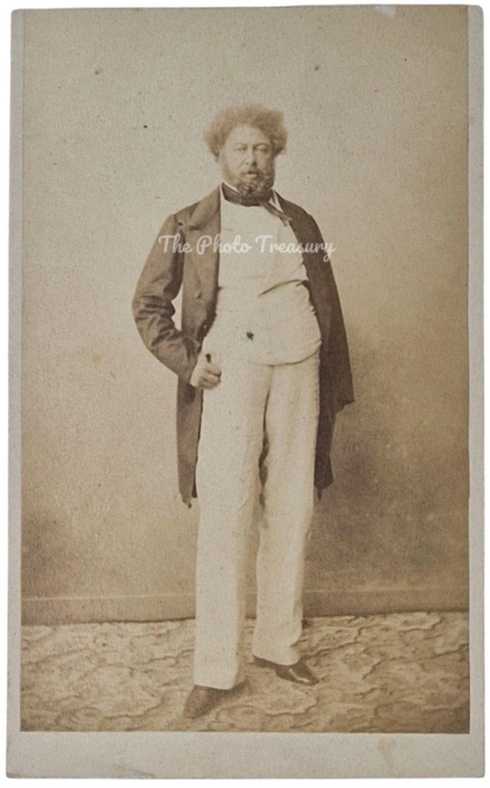 CDV AUTHOR ALEXANDRE DUMAS THE THREE MUSKETEERS ANTIQUE PHOTO ALOPHE PARIS