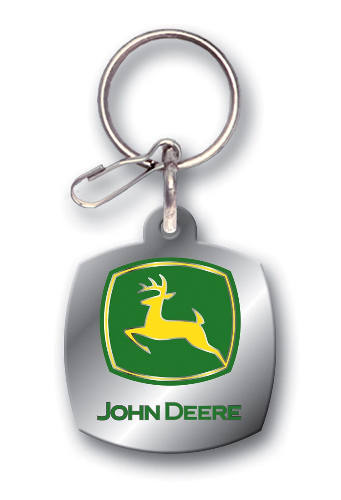  004173R01 Logotipo De John Deere Llavero Esmaltado, Plateado