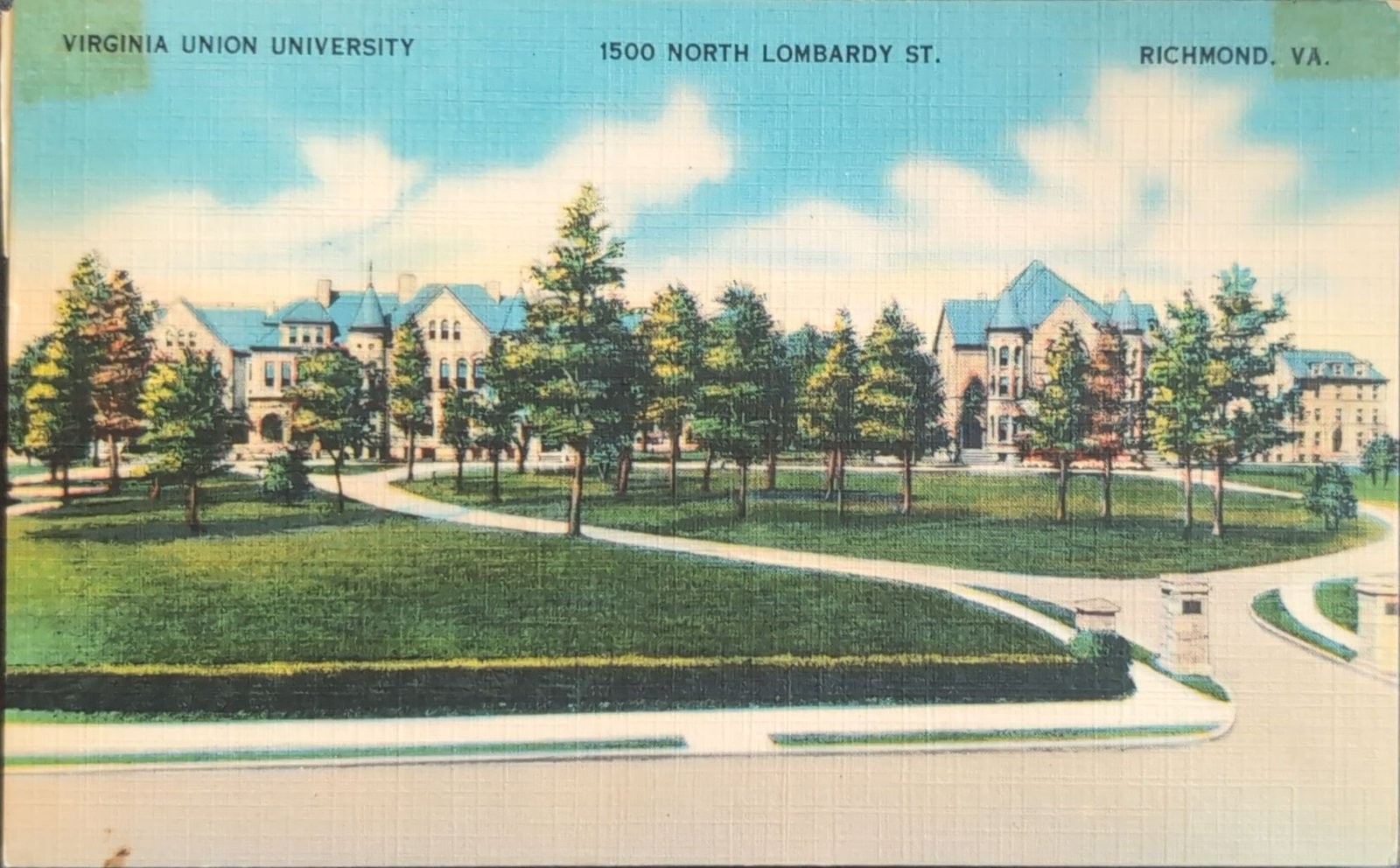 1951 Virginia Union University Richmond VA Postcard Postmarked