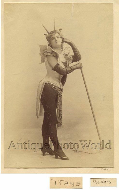 Actress Naya in fantastic insect dress costume antique albumen theater photo