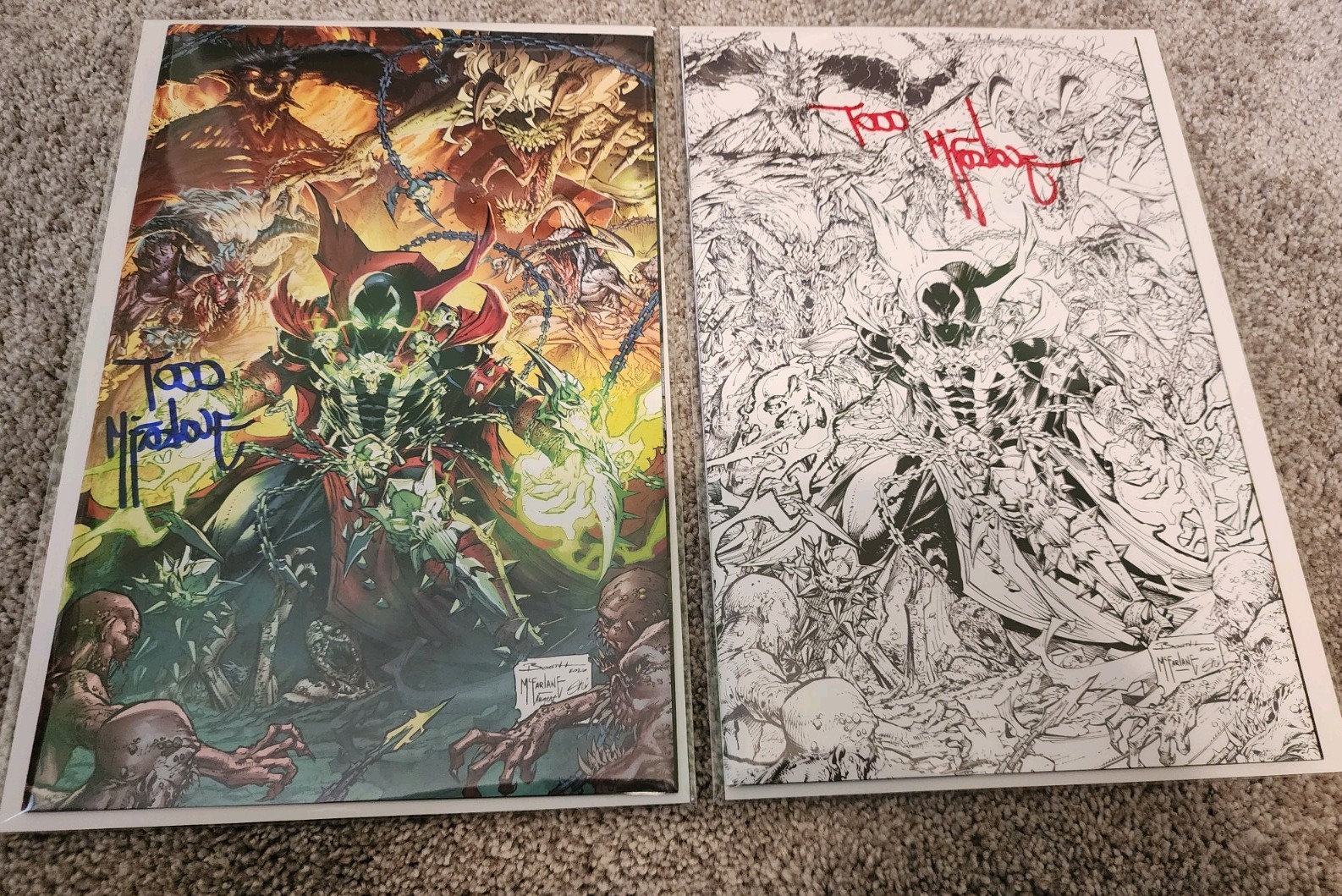 NYCC Exclusive Whatnot Spawn Signed by Todd McFarlane 2 Comic Set Color & BW 
