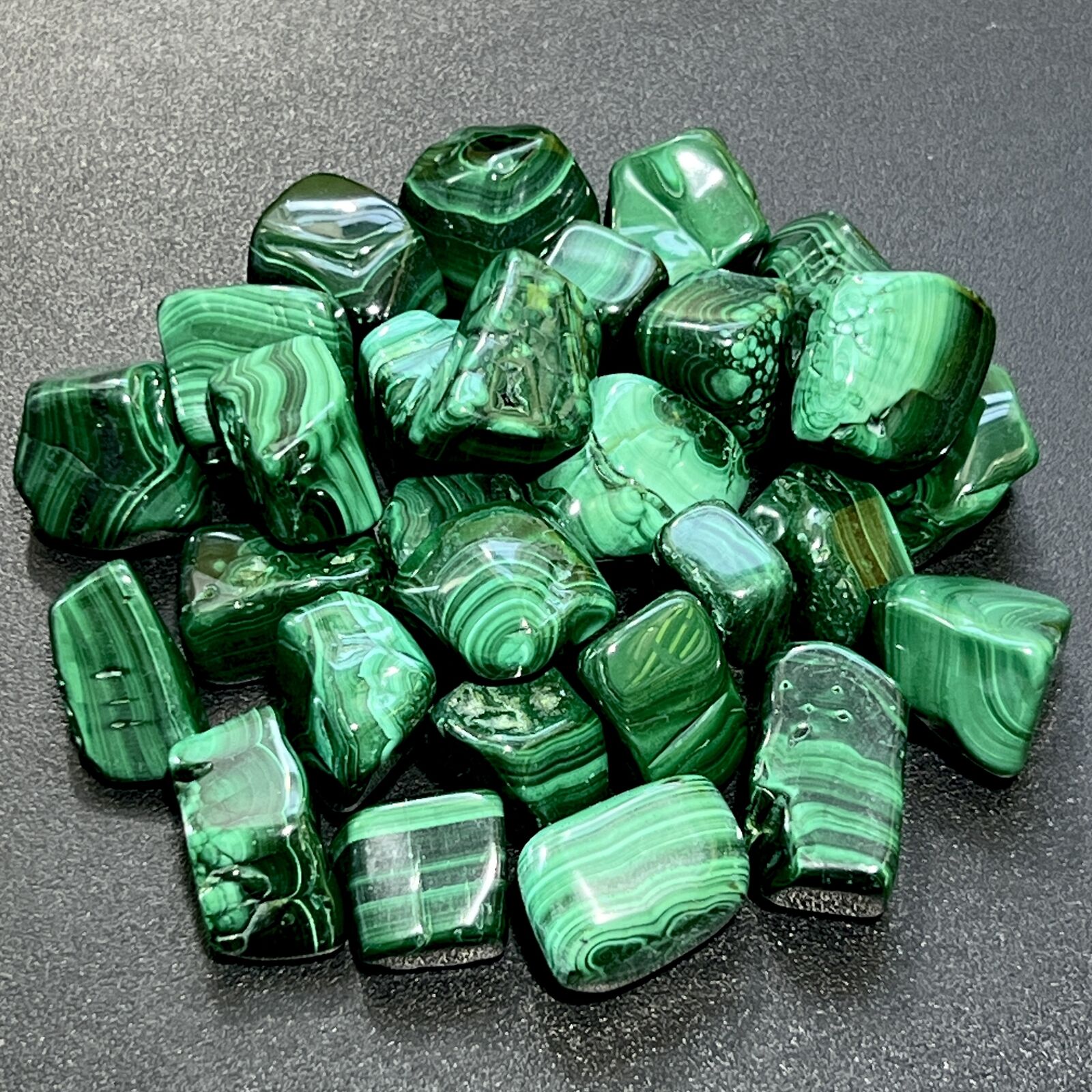 Malachite Tumbled (3 Pcs) Polished Natural Gemstones Healing Crystals And Stones