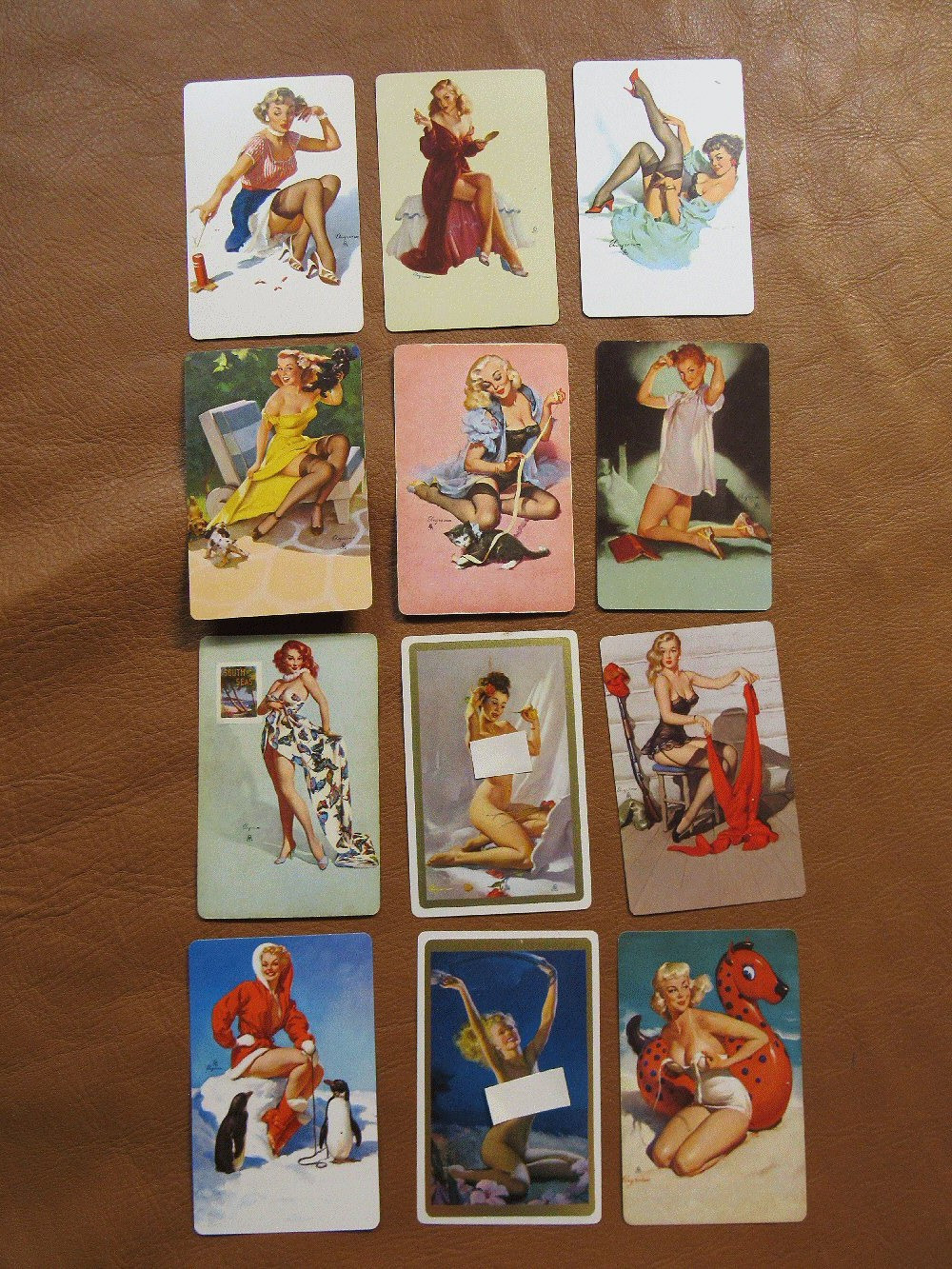Lot Of 12 Pin Up Elvgren Calendar Girl Swimsuit Lingerie Swap Playing Cards #8